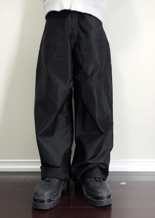 NEVER STRUGGLED DARTED TROUSERS ON BODY FRONT JAPANESE HEAVYWEIGHT MOLESKIN FABRIC 100% COTTON