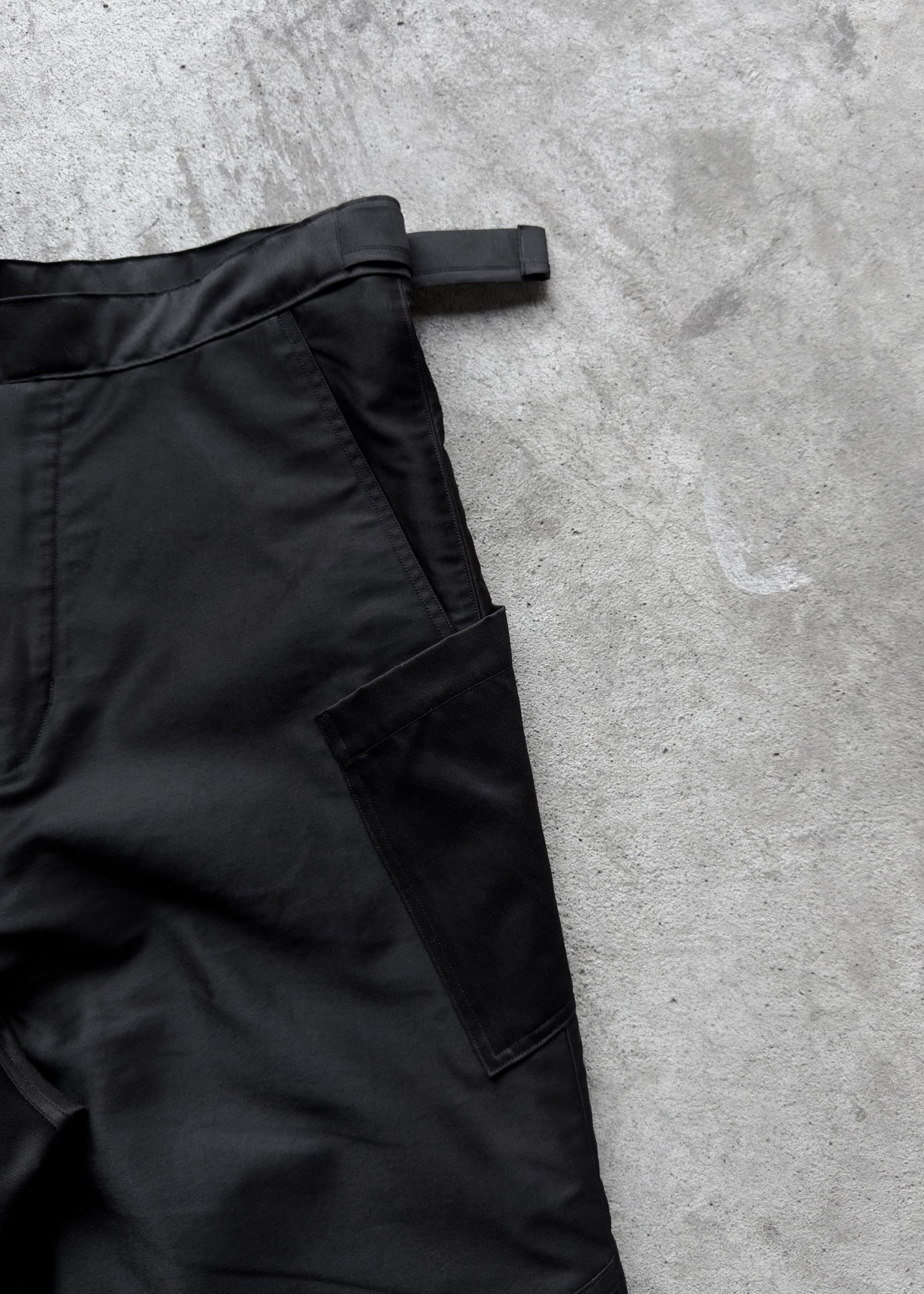 NEVER STRUGGLED 6PF HEAVYWEIGHT MOLESKIN PANTS FRONT PHOTO DETAILS SIDE POCKET, SLASH POCKET, WAIST ADJUSTER, JAPANESE HEAVYWEIGHT MOLESKIN FABRIC 100% COTTON