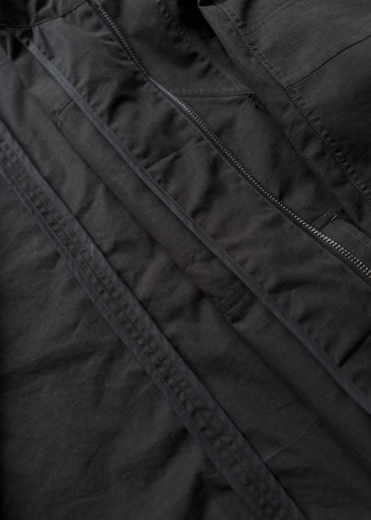 PHOTO OF NEVERSTRUGGLED BDU JACKET INSIDE DETAILS, BIAS TAPED